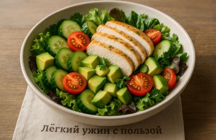 Лёгкий салат с авокадо и курицей: полезный ужин без лишних калорий