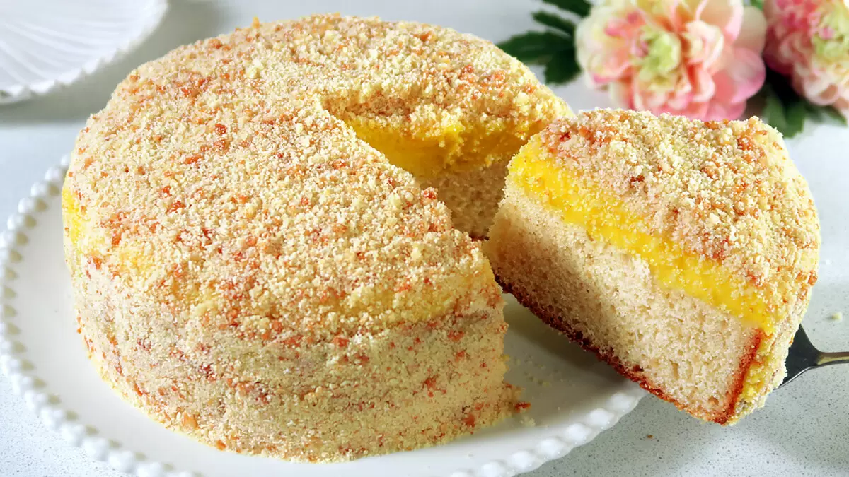 Нежный ангельский пирог с апельсиновым кремом